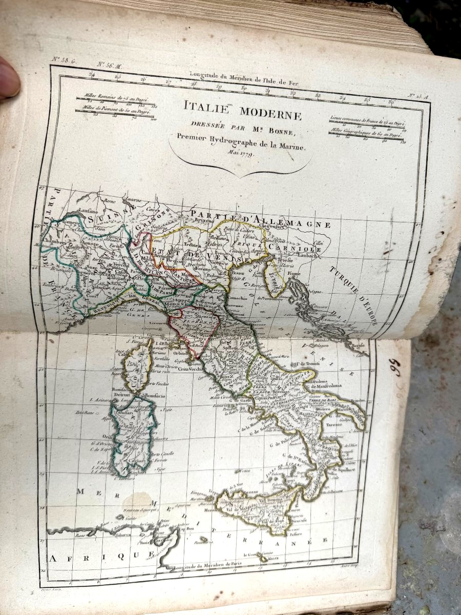 A Remarkable Set Of 60 Colorful Fold-out Maps From 1780 To 1790 By M. Bonne, Vol. I, In4-photo-4