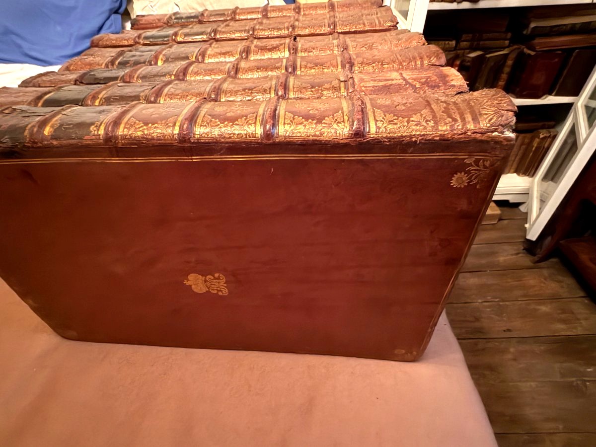 Unique exemplaire Gd In-folio , veau glacé du Grand Dictionnaire de Moréri au Chiffre "M-A" Imp-photo-3