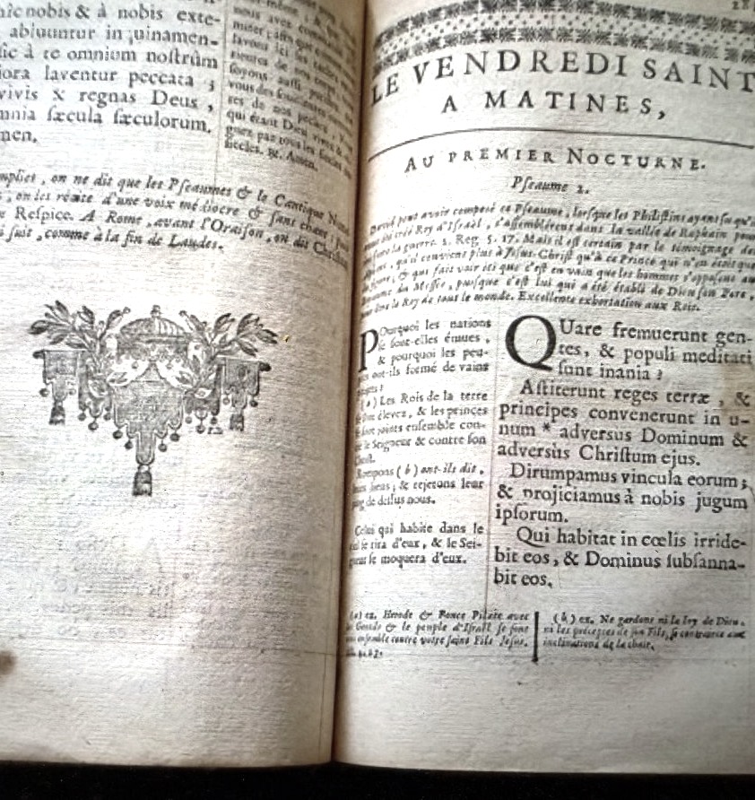 Exemplaire aux Armes de Louis  XIV , Semaine Sainte a la fanfare en maroquin , Vol.In_8 de 1715-photo-7