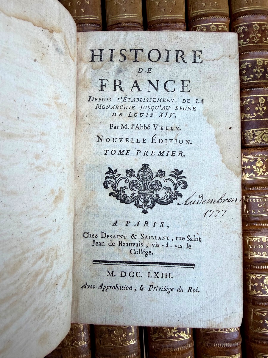 Serie complète de" l'Histoire de France de Velly , Villaret et Garnier" 30 Vol In 12 , XVIIIème-photo-2