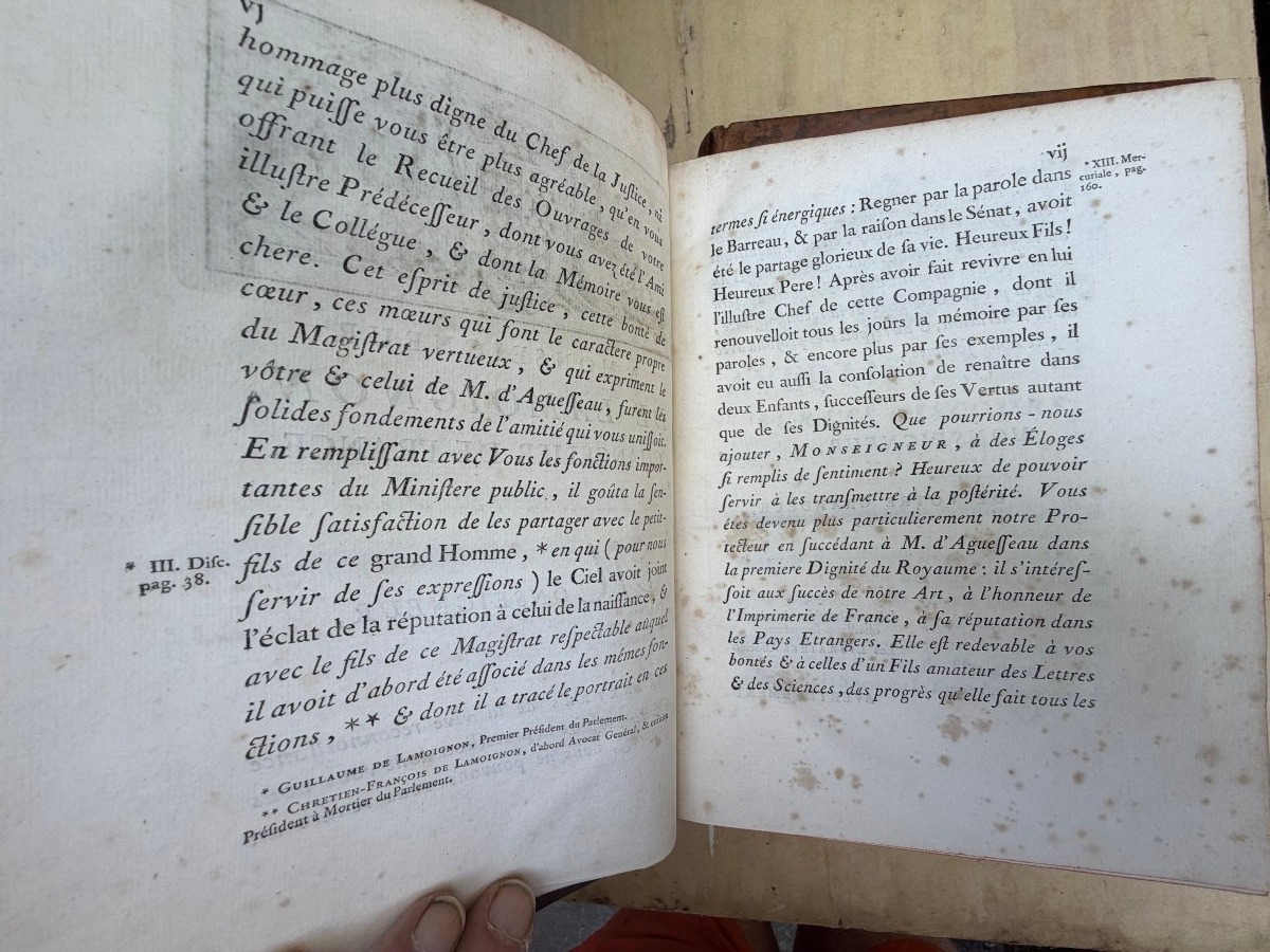 Bel ensemble en 12 vol. In. 4 " Oeuvres de M. Le Chancelier d'Aguesseau . A Paris 1759-photo-3