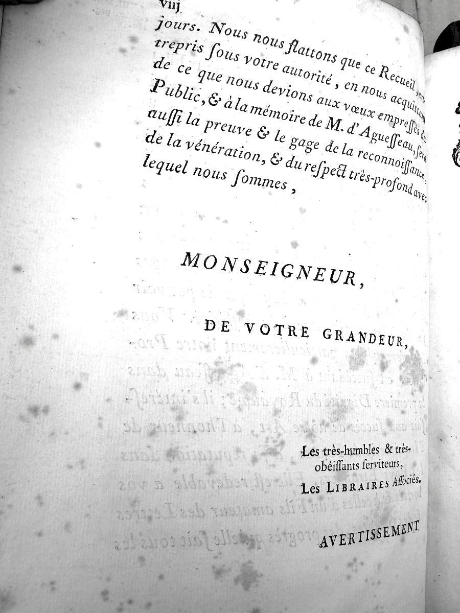 Bel ensemble en 12 vol. In. 4 " Oeuvres de M. Le Chancelier d'Aguesseau . A Paris 1759-photo-4