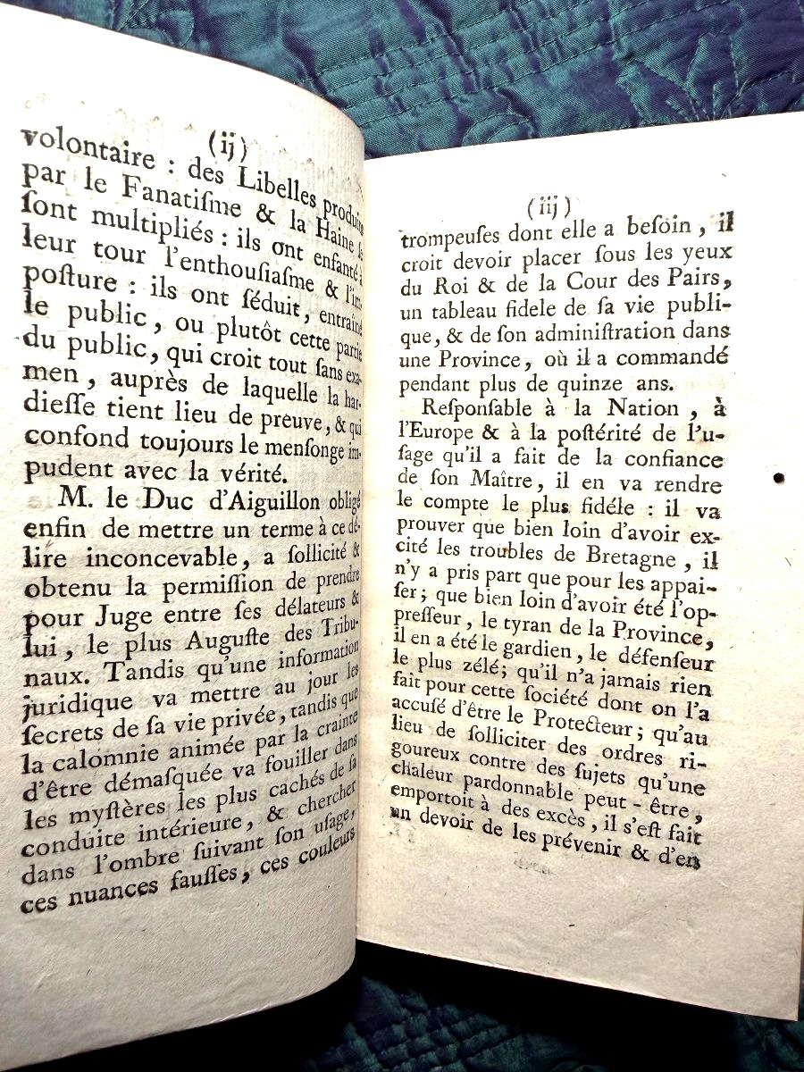  rare : 1 Vol.In 12 . A Paris 1770 ;"Mémoires pour M. le Duc d'Aiguillon" (affaire de Bretagne)-photo-5