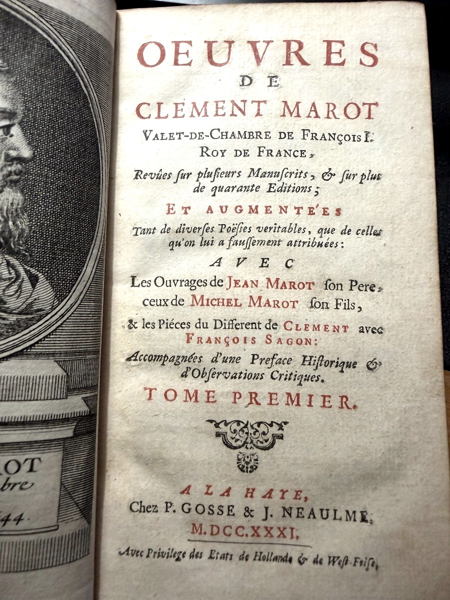 The Best Definitive Edition Of The Works Of Clément Marot, In 6 Vol.in12, Published In The Hague In 1731-photo-4