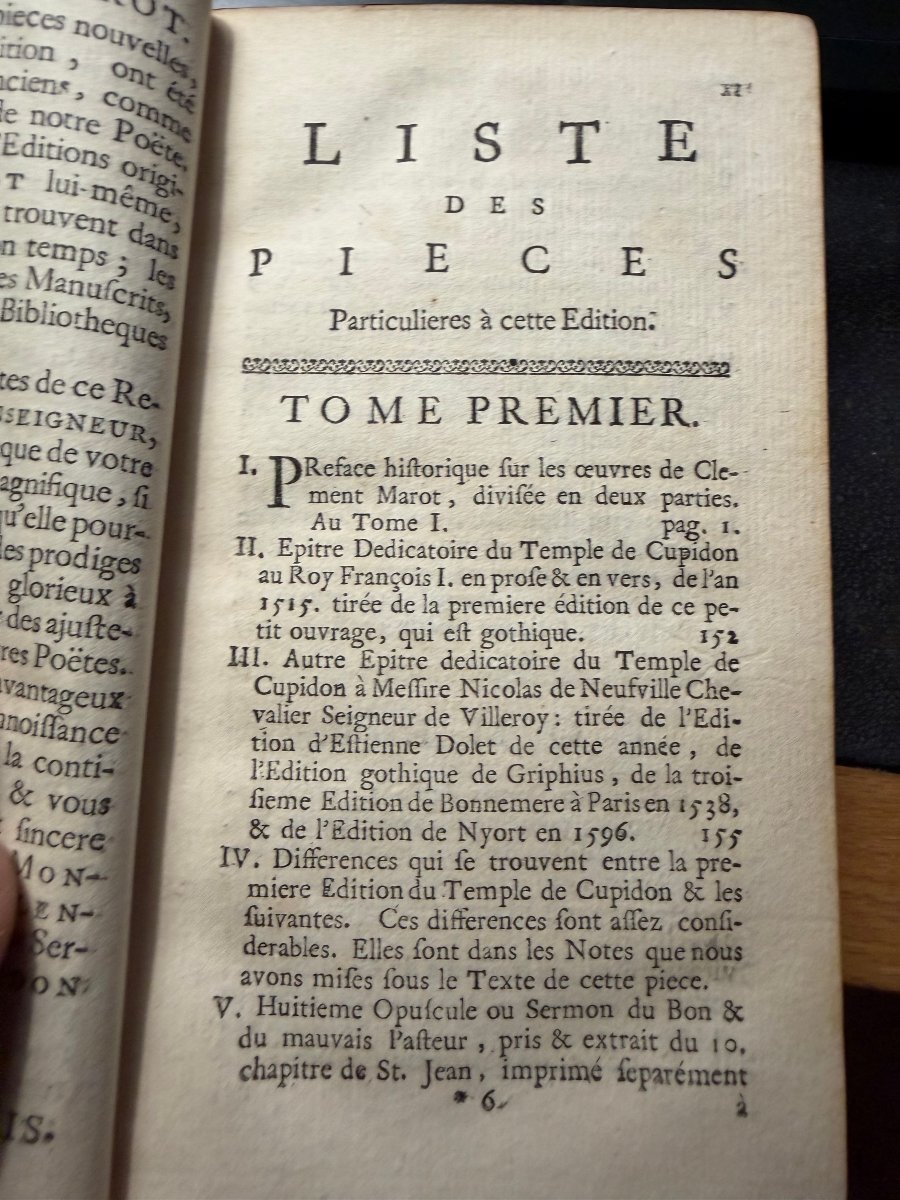 The Best Definitive Edition Of The Works Of Clément Marot, In 6 Vol.in12, Published In The Hague In 1731-photo-3