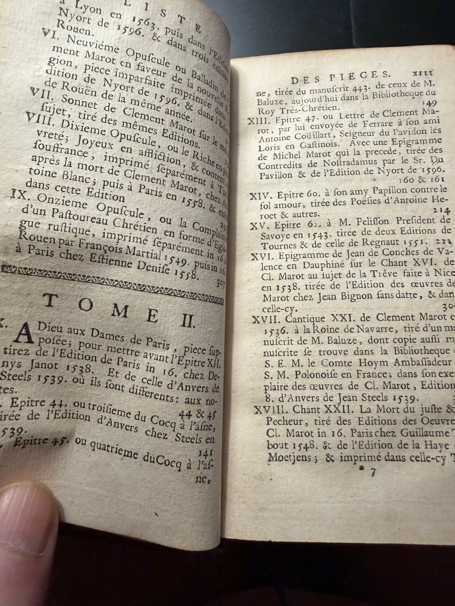 The Best Definitive Edition Of The Works Of Clément Marot, In 6 Vol.in12, Published In The Hague In 1731-photo-4