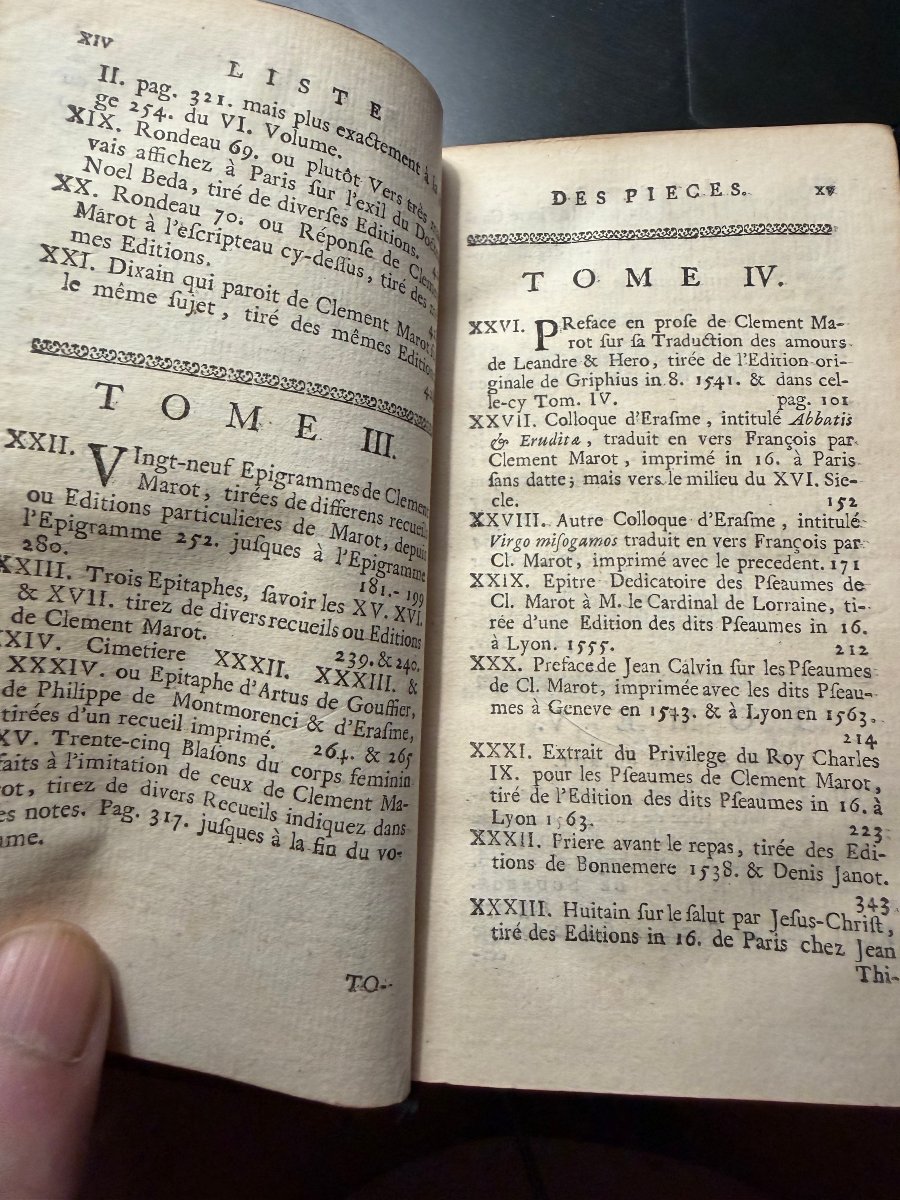 The Best Definitive Edition Of The Works Of Clément Marot, In 6 Vol.in12, Published In The Hague In 1731-photo-5