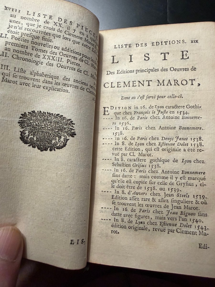 The Best Definitive Edition Of The Works Of Clément Marot, In 6 Vol.in12, Published In The Hague In 1731-photo-7