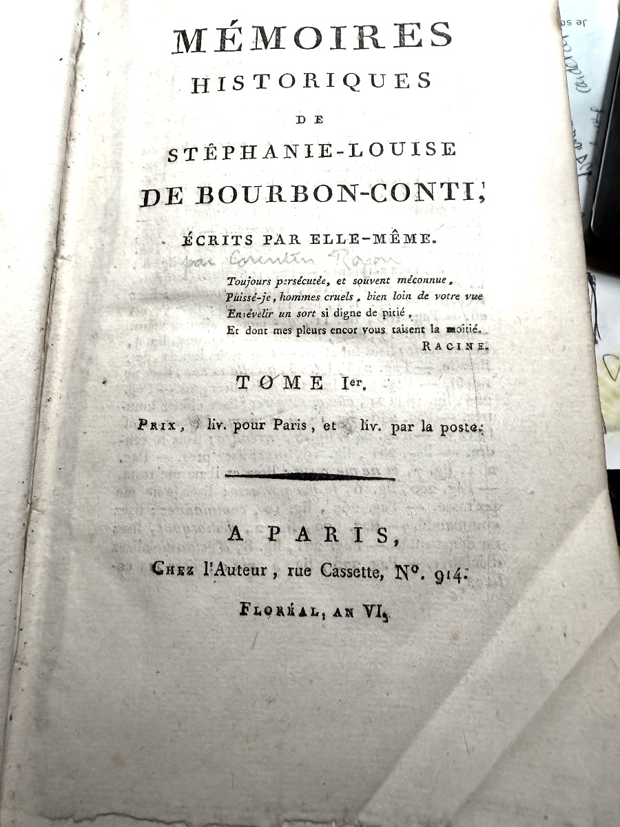 Memoires De Stéphanie-louise De Boubon-conti-photo-2