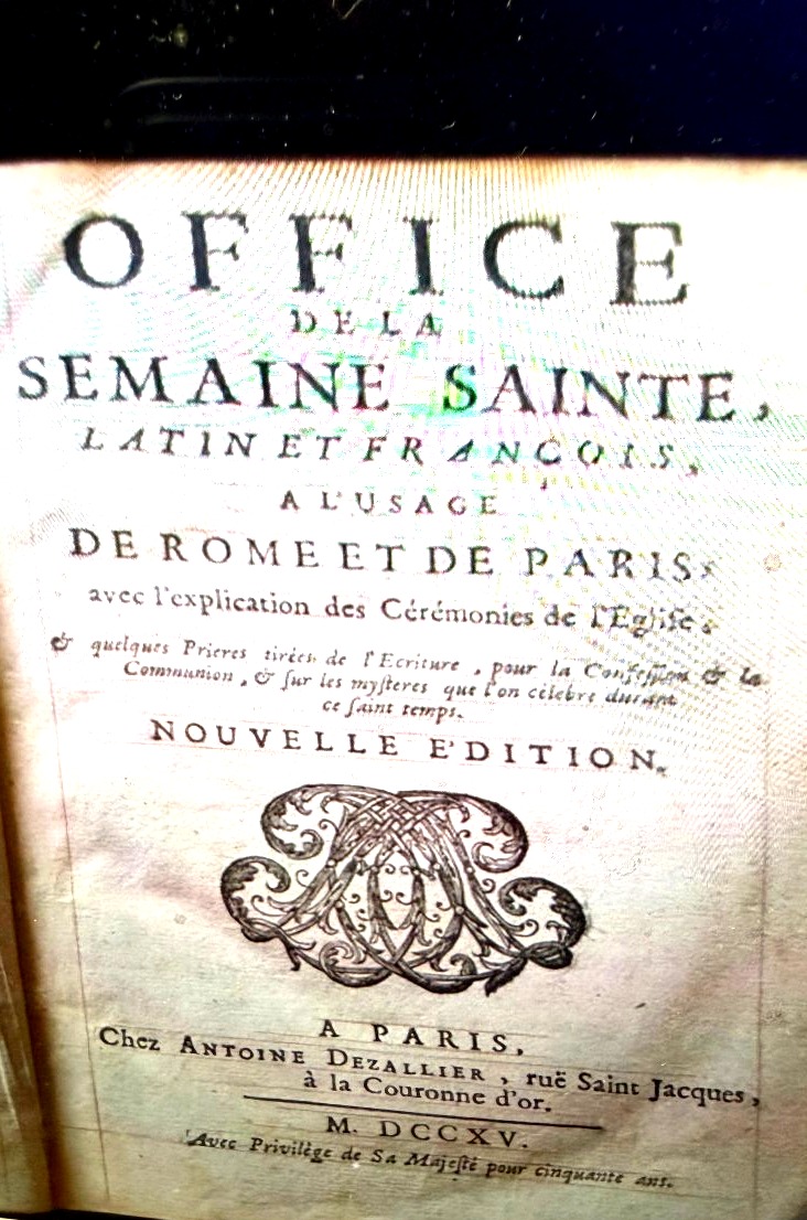 "coat Of Armes Of Louis XIV "  Binding Holy Week Rich Binding With Marocco Leater Trim-photo-4