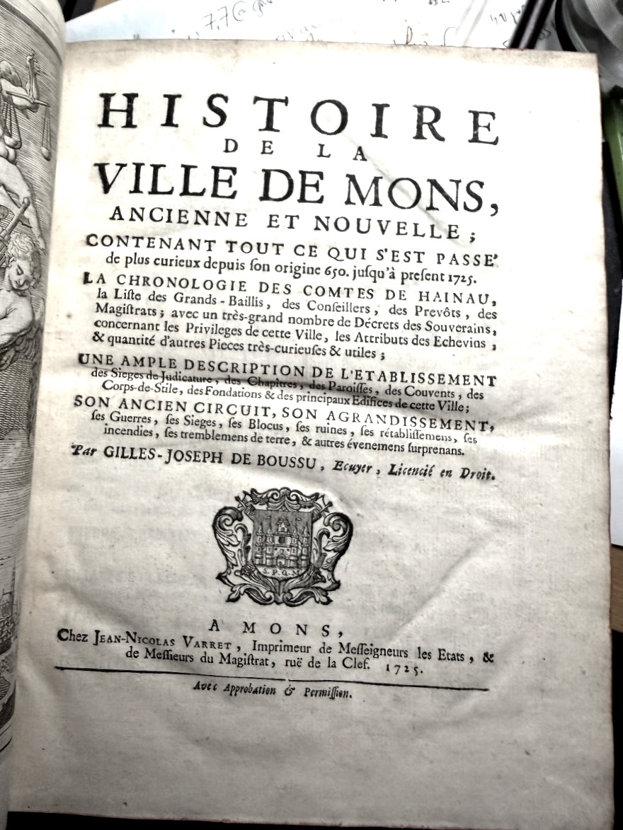 Vol. 1, Part 4: "history Of The City Of Mons: Ancient And Modern," By G.-j. De Boussu And J. L. Krafft, 1725-photo-3