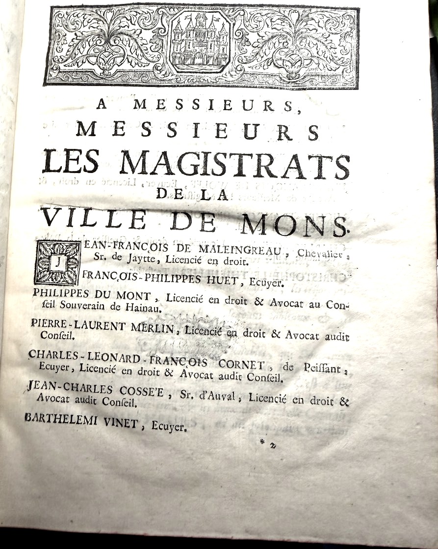 Vol. 1, Part 4: "history Of The City Of Mons: Ancient And Modern," By G.-j. De Boussu And J. L. Krafft, 1725-photo-1