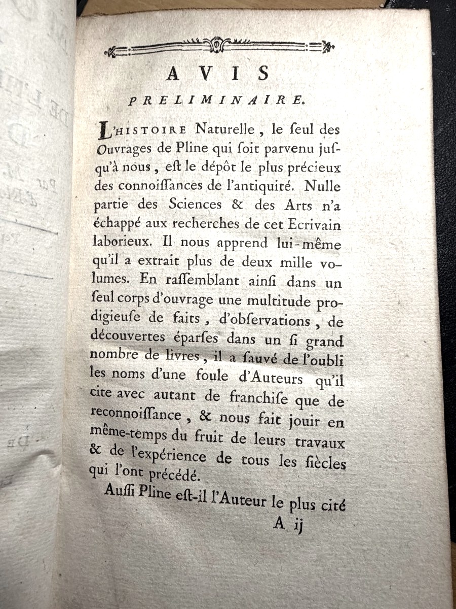 Précieux exemplaire In8. des "Morceaux extraits de l'Histoire Naturelle" de Pline . Paris 1785.-photo-1