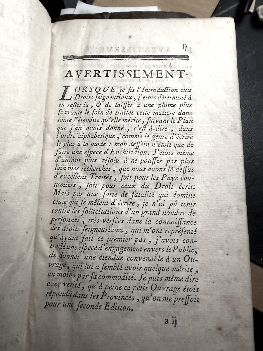 Dictionnaire des Fiefs et autres Droits Seigneuriaux , utiles et honorifiques. A Paris . 1757.-photo-4