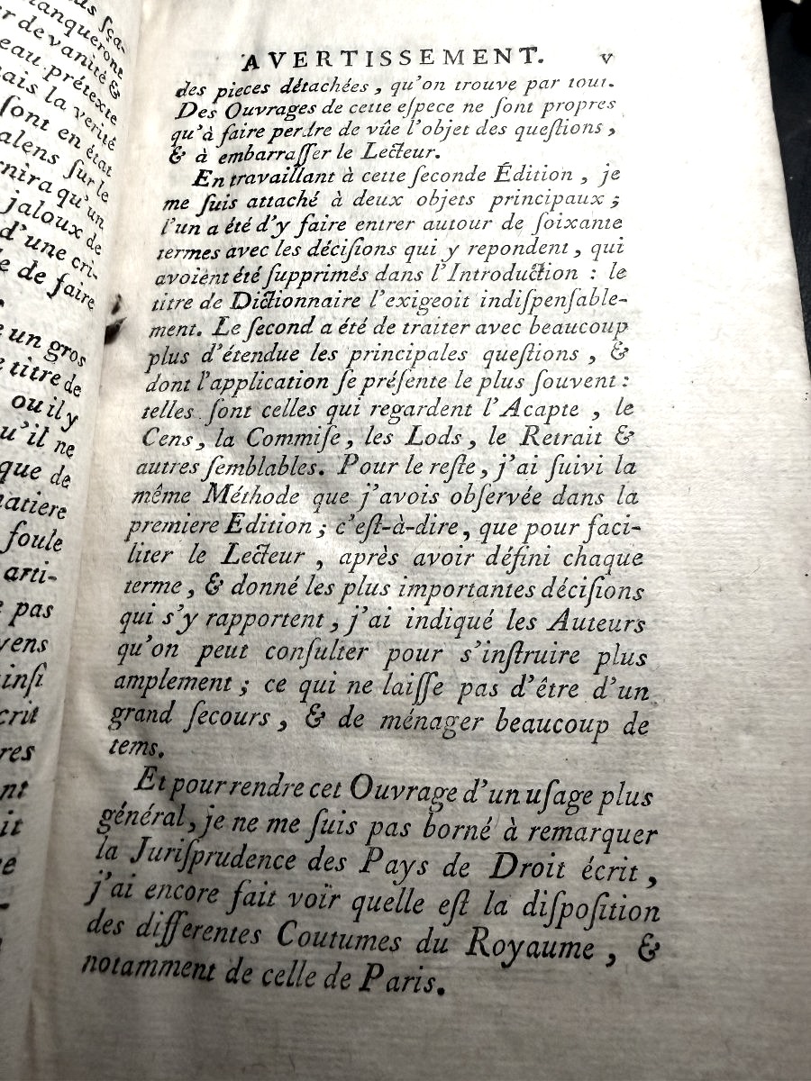 Dictionnaire des Fiefs et autres Droits Seigneuriaux , utiles et honorifiques. A Paris . 1757.-photo-2
