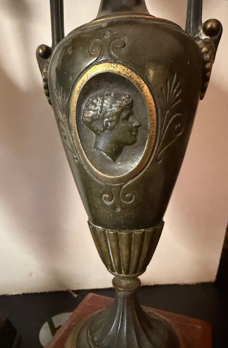 Pair Of Tall 19th Century Cardles Ticks With Antique Style Motifs-photo-6