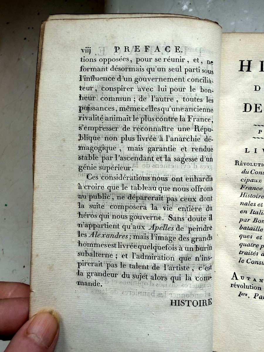 3 Vol.In;8 "Histoire du Consulat de Bonaparte" a Paris An XI . Par S. M. Y. Bel exemplaire -photo-5