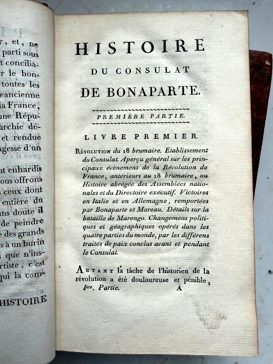 3 Vol.In;8 "Histoire du Consulat de Bonaparte" a Paris An XI . Par S. M. Y. Bel exemplaire -photo-6