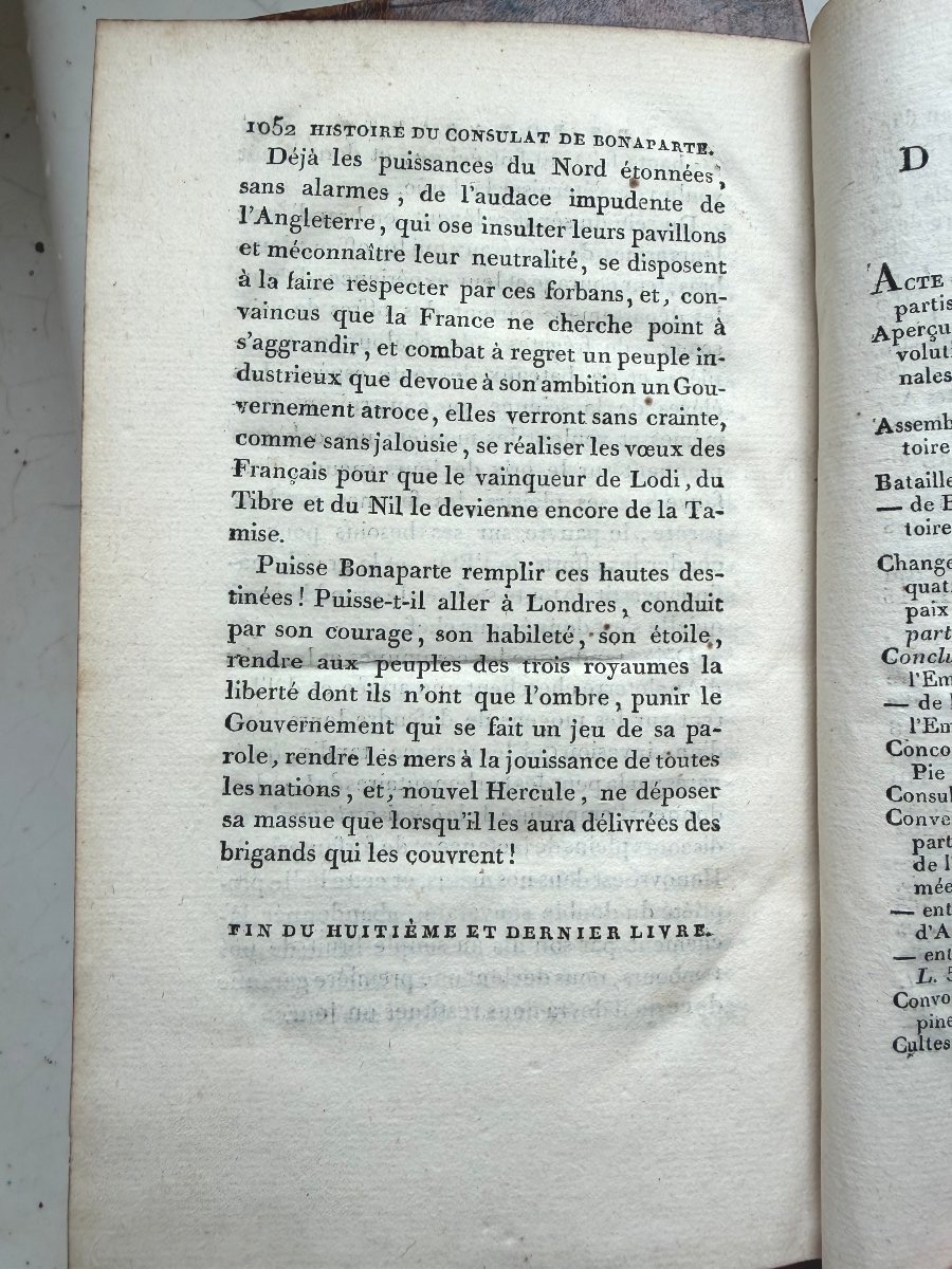 3 Vol.In;8 "Histoire du Consulat de Bonaparte" a Paris An XI . Par S. M. Y. Bel exemplaire -photo-7