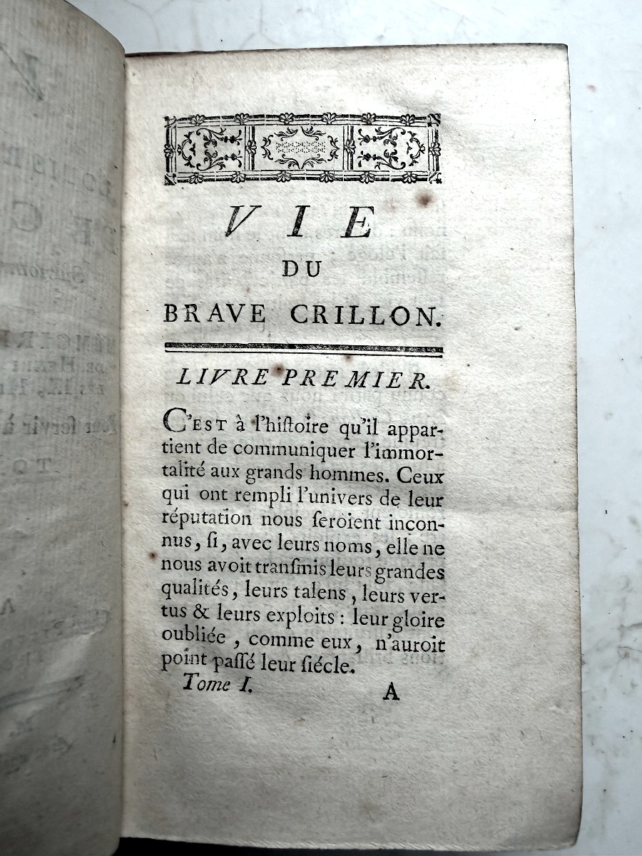 Vol. 1. The Life Of Louis Balbe-berton De Crillon, Nicknamed “the Brave”: Memoirs. Paris: Pissot, 1757-photo-1
