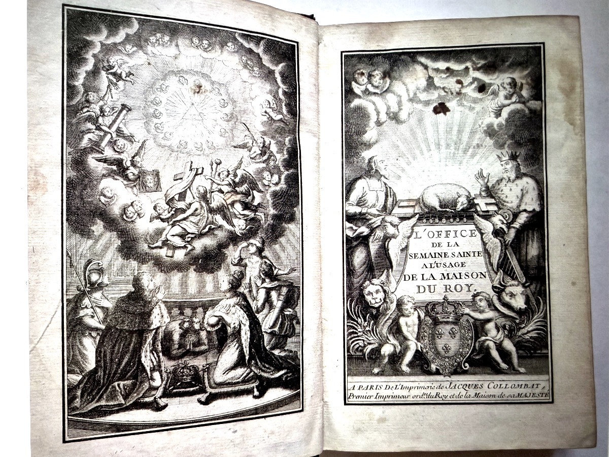 *belle Semaine Sainte* In Red Morocco Leather With Fanfare Binding, 8vo: Featuring The Coat Of Arms Of Louis XV From 1748-photo-3