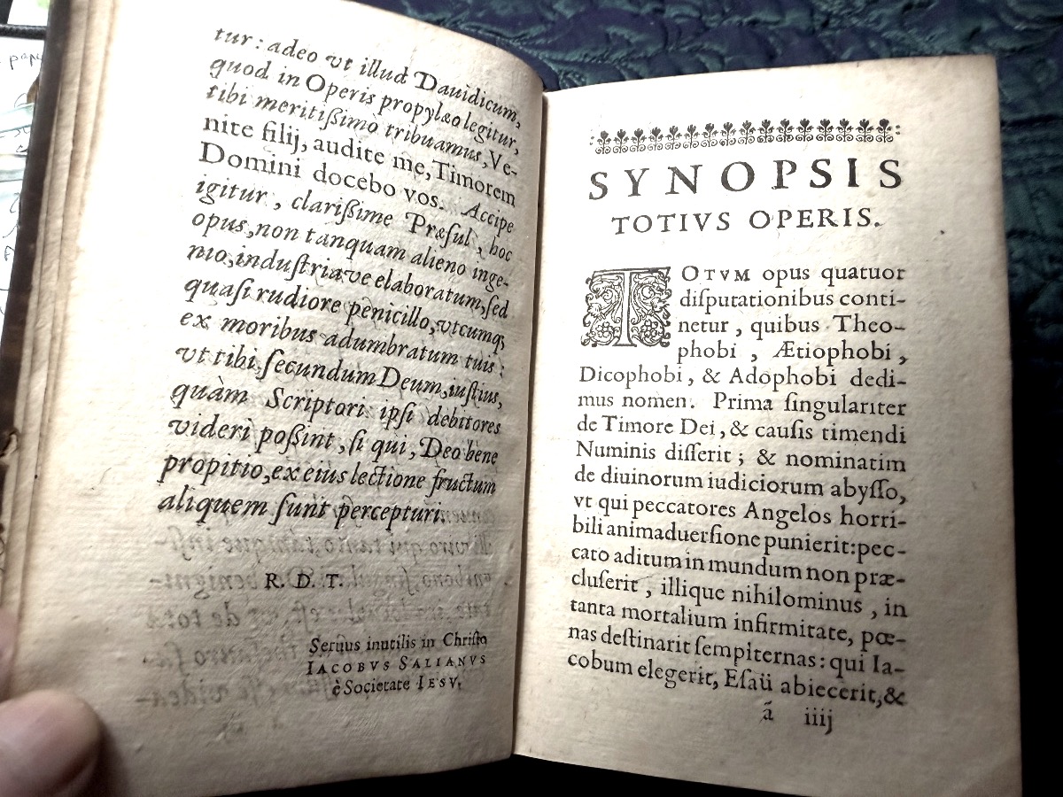 Fort Vol In12 : Reliure au Semis de  fleurs de lys et croix du Languedoc: "Iacobi Saliani" 1629-photo-4