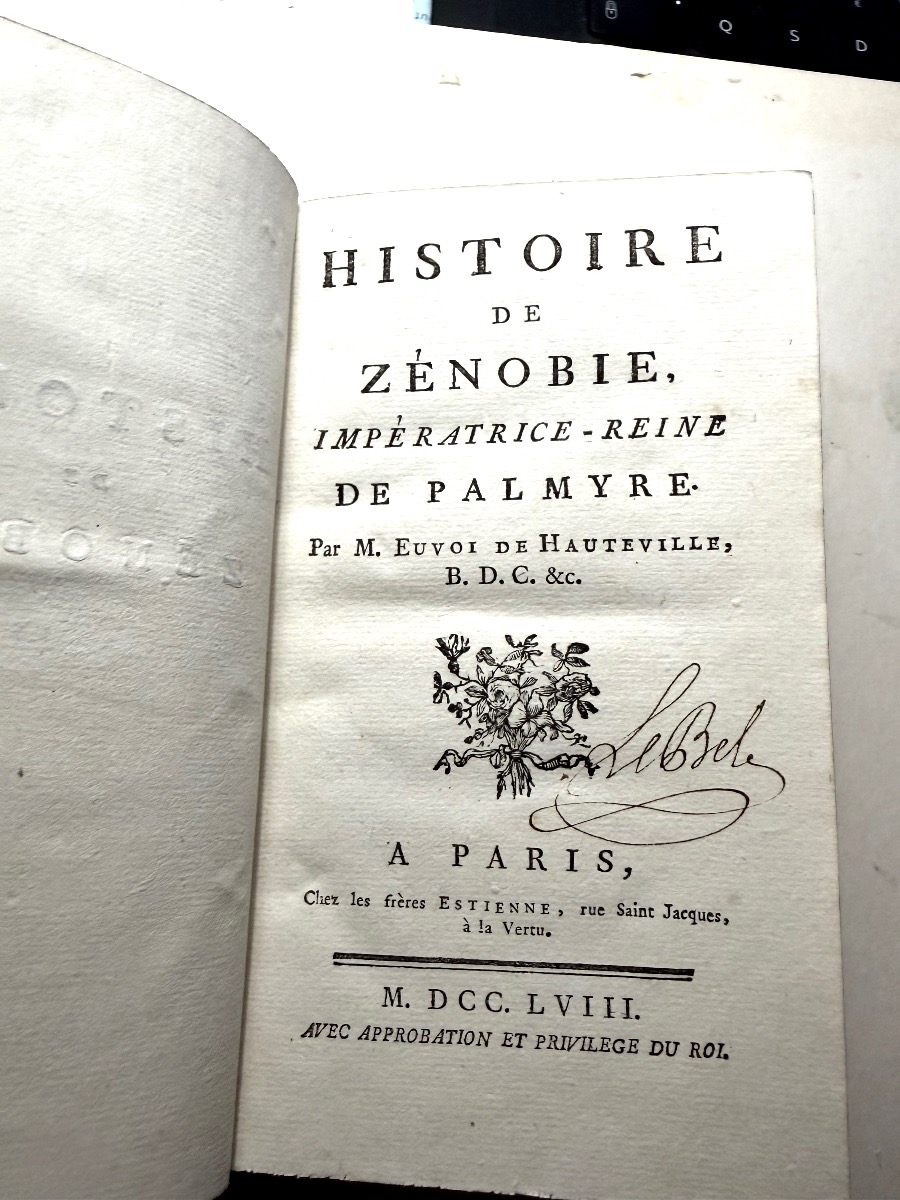 Histoire de Zénobie , Impératrice-Reine de Palmyre , par M. E.deH.) Joseph Jouve...Paris 1758.-photo-3