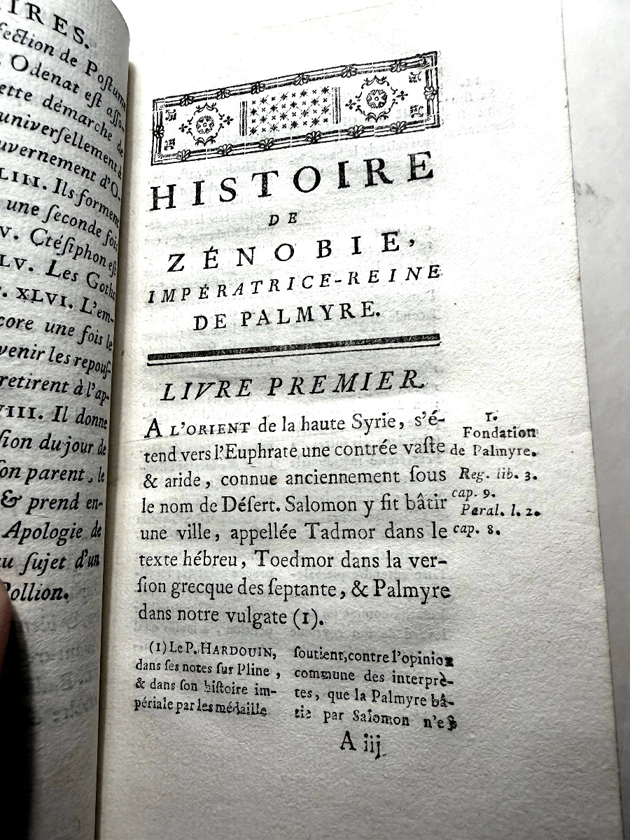 Histoire de Zénobie , Impératrice-Reine de Palmyre , par M. E.deH.) Joseph Jouve...Paris 1758.-photo-5