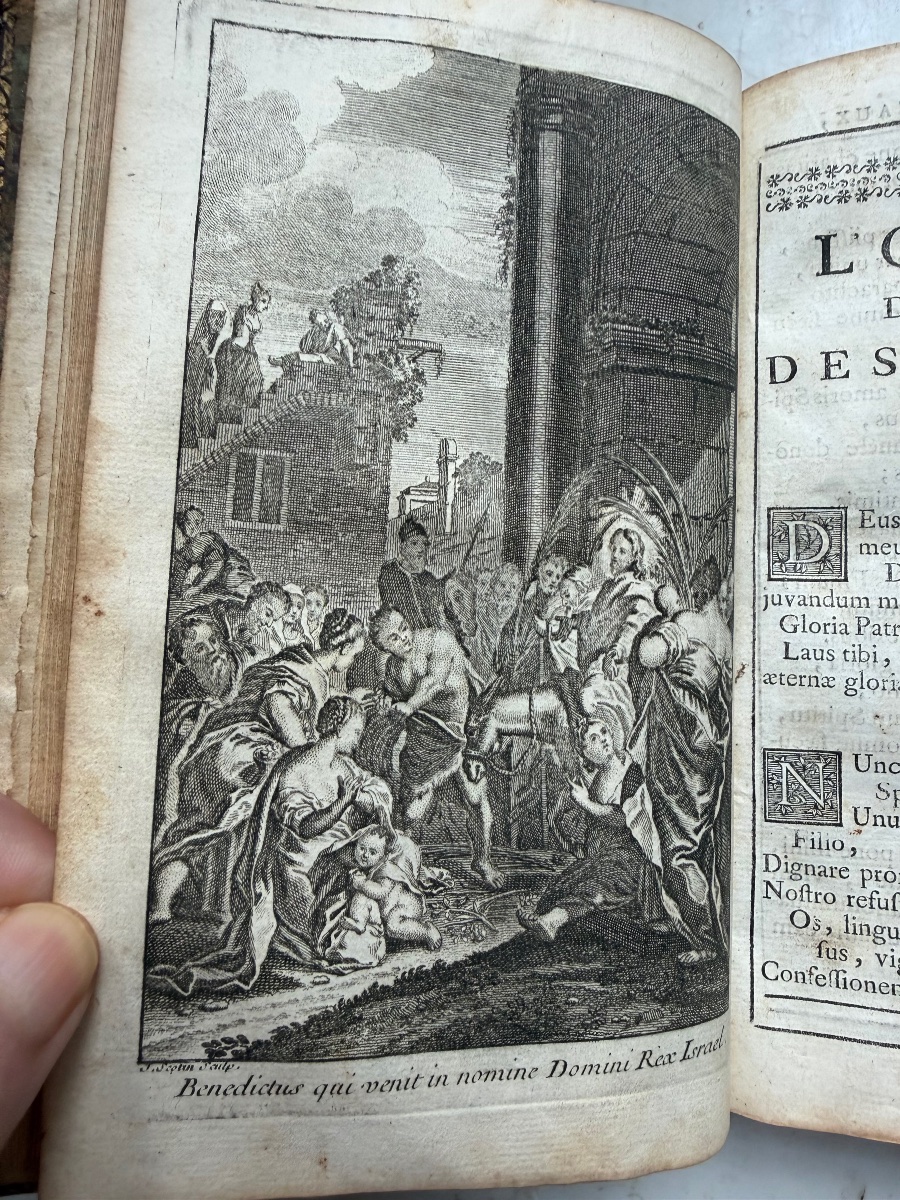 Aux Armes de la Maison de  "Marie Leczinska " Riche reliure en maroquin rouge à la Fanfare 1728-photo-2
