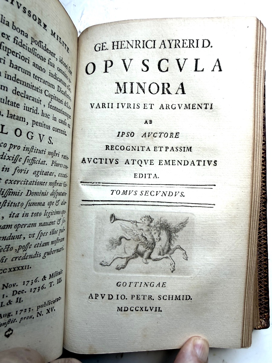 Rich Red Morocco Binding. "ge. Henrrici Ayrery D. Opuscula Minora. Göttingen, 1747. Large 12mo"-photo-7