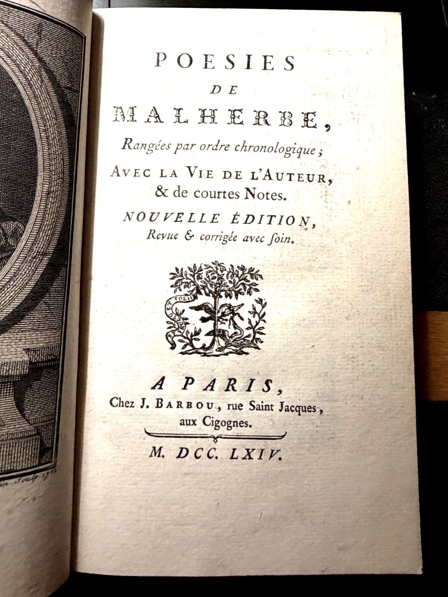 Poems By Malherbe In A Fine Glossy Calfskin Binding With A Ribbed Spine. Paris, Barbou, 1764.-photo-2