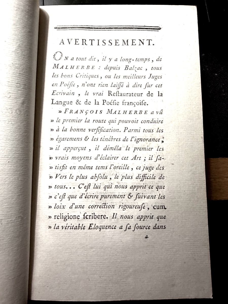 Poems By Malherbe In A Fine Glossy Calfskin Binding With A Ribbed Spine. Paris, Barbou, 1764.-photo-3