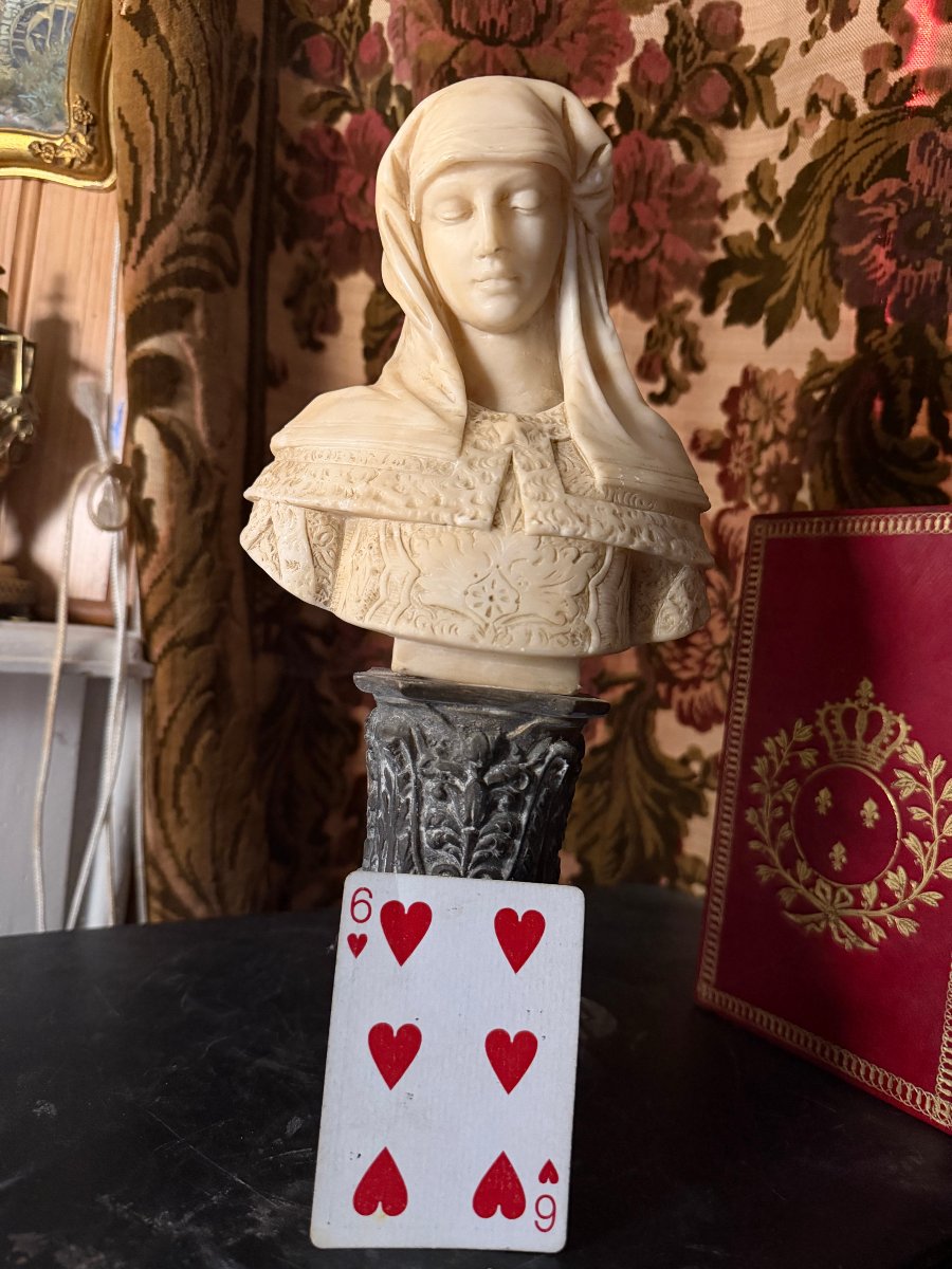 Bust Of A Woman With Covered Hair In The Italian Renaissance Style, Signed Bosio, 19th Century-photo-3