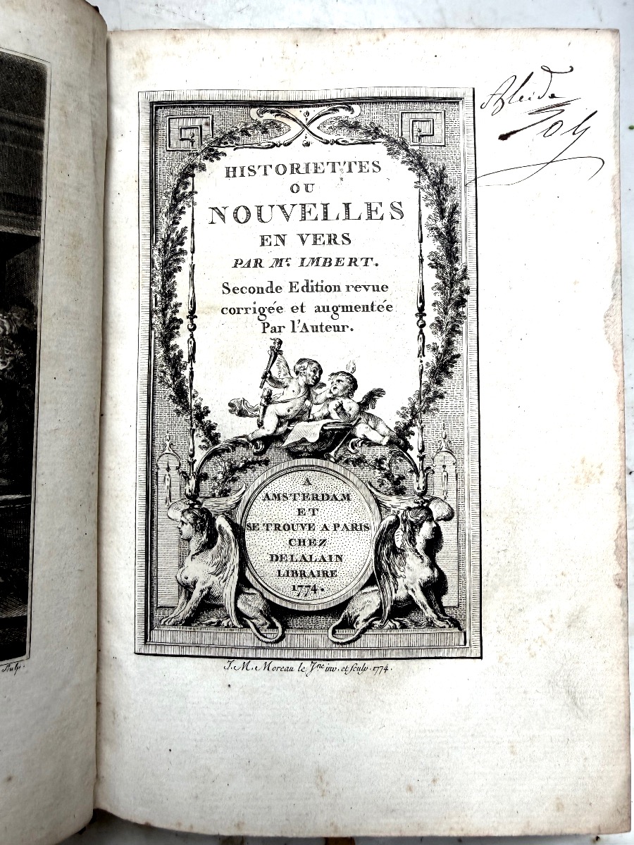 Bel Illustré XVIIIème; "Historiettes ou Nouvelles en Vers" , par Mr. Imbert , 1 Vol In 8. 1774.-photo-3