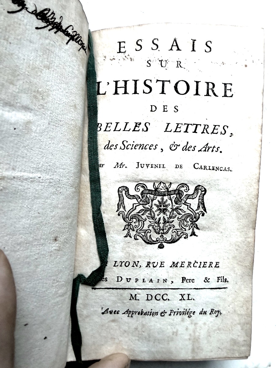 Essays On The History Of Literature, Science, And The Arts, By Mr. Juvenel De Carlencas-photo-1