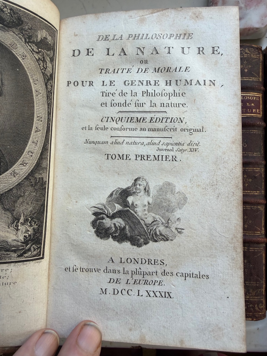 7 Vol. In 8 : "De la Philosophie de la Nature , ou Traité de Morale pour le Genre Humain" .1789-photo-3