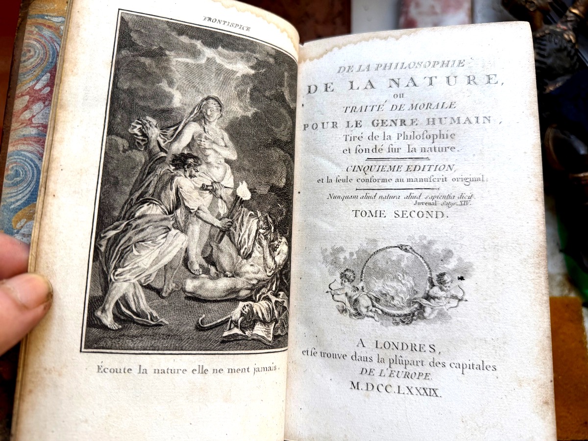 7 Vol. In 8 : "De la Philosophie de la Nature , ou Traité de Morale pour le Genre Humain" .1789-photo-4