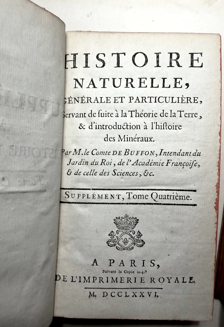 Suite à la Théorie de la terre 1776 Dos et plats aux Armes du" Marquis de Verneuil "2 Vol In 12-photo-3