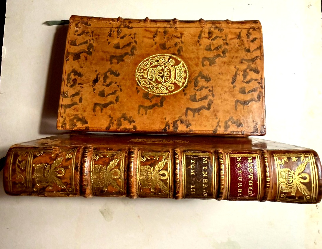 Suite à la Théorie de la terre 1776 Dos et plats aux Armes du" Marquis de Verneuil "2 Vol In 12