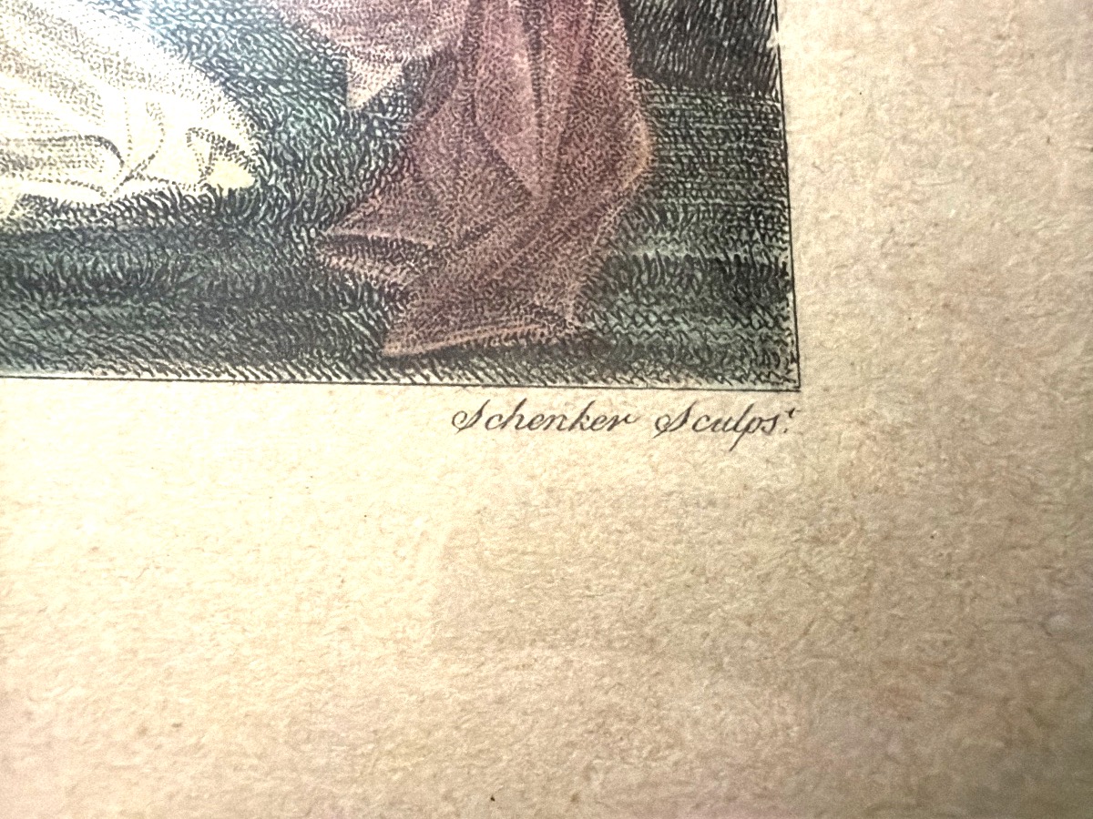 A Charming Early 19th-century Aquatint Engraving, Framed, Titled "jeu Des Oubliés," With A Needle Pointing To-photo-7