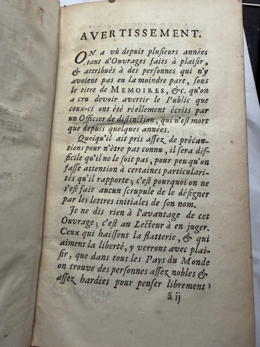 Rares Mémoires du Marquis de la Fare .1749, sur les principaux événements du règne de Louis XIV-photo-1