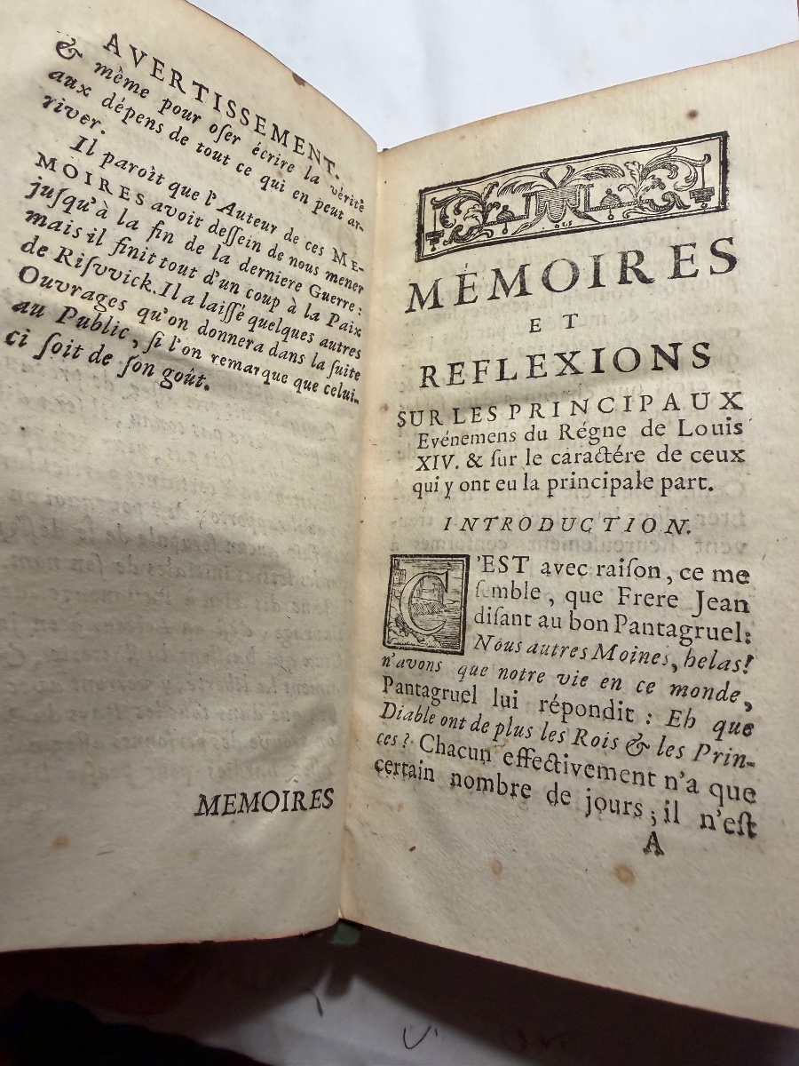 Rares Mémoires du Marquis de la Fare .1749, sur les principaux événements du règne de Louis XIV-photo-2