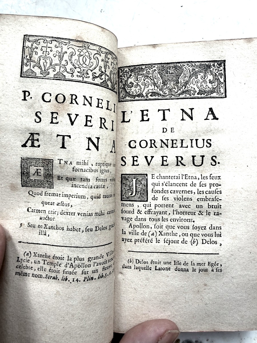 "etna" By Cornelius Severus, And The Sentences Of Publius Syrus, Translated Into French In 1736. 1v-photo-3