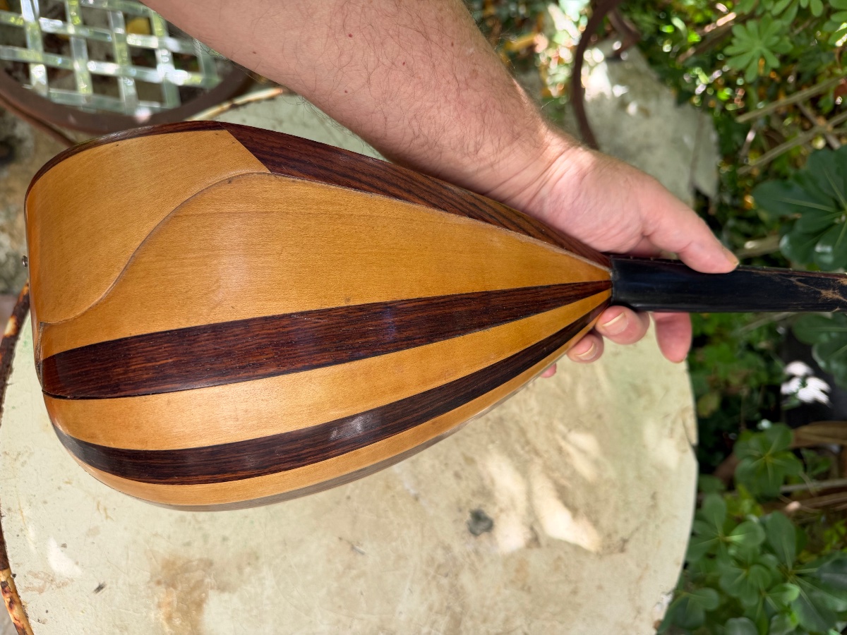  Decorative Italian Mandolin Made Of Sycamore, Rosewood, And Ebony, With A Neck Dating From The Early 20th Century-photo-2