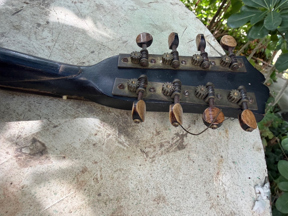  Decorative Italian Mandolin Made Of Sycamore, Rosewood, And Ebony, With A Neck Dating From The Early 20th Century-photo-7