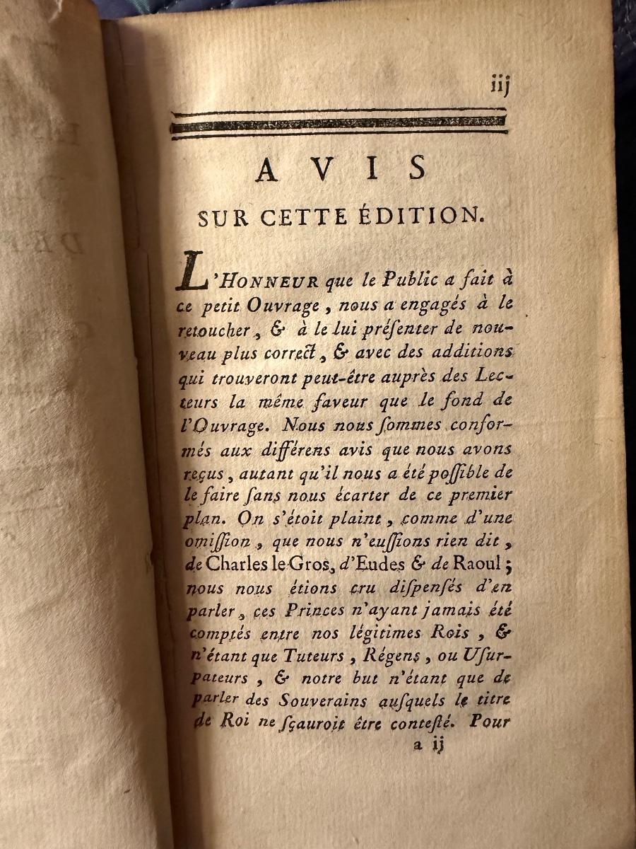 Aux Armes: 3 Vol.In 12 "Tablettes Historiques et Anecdotes des Rois de France depuis Pharamond"-photo-4