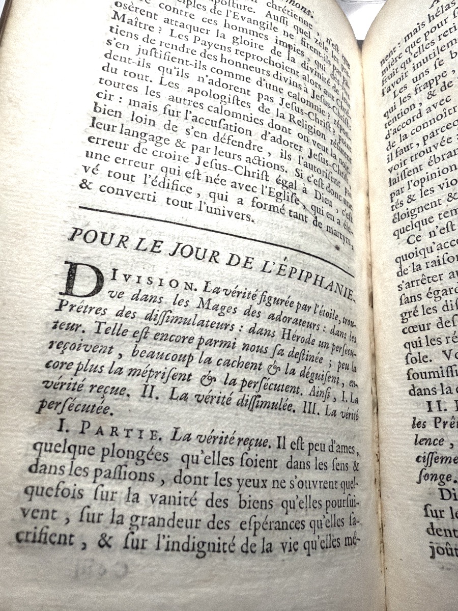 A Fine Copy In 12°, Olive Morocco Leather, *sermons By M. Massillon*, Bishop Of Clermont, Advent 1745-photo-8