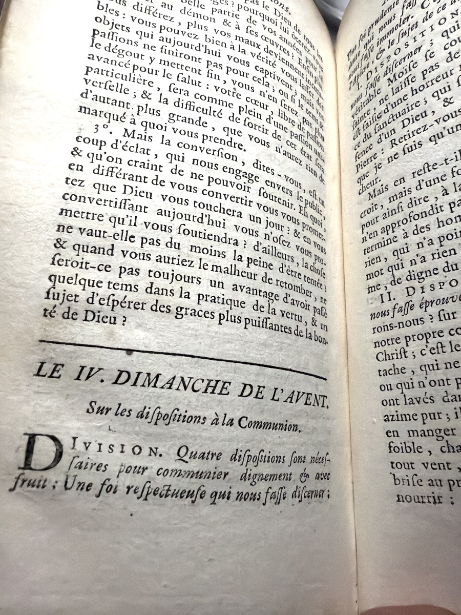 A Fine Copy In 12°, Olive Morocco Leather, *sermons By M. Massillon*, Bishop Of Clermont, Advent 1745-photo-6