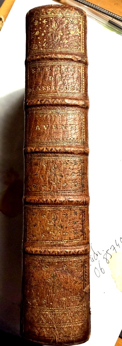 A Fine Copy In 12°, Olive Morocco Leather, *sermons By M. Massillon*, Bishop Of Clermont, Advent 1745