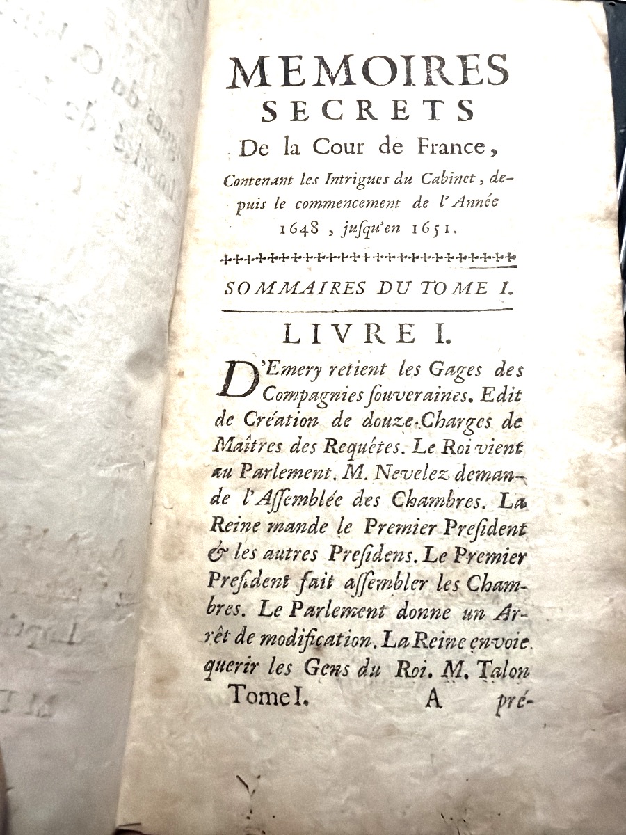 Aux Armes du Prince de Vintimille "Mémoires Secrets de la Cour de France",minorité de Louis XIV-photo-1